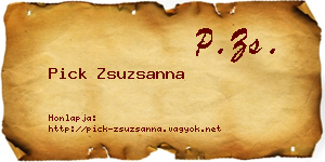 Pick Zsuzsanna névjegykártya